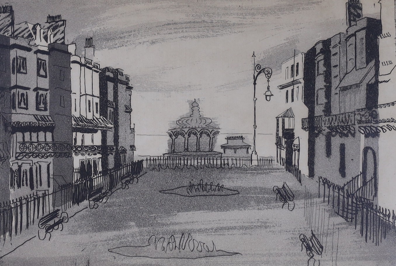 John Piper (1903-92), aquatint, 'Bedford Square', illustration for Brighton Aquatints 1939, Sally Hunter Fine Art label verso, 19.5 x 28cm